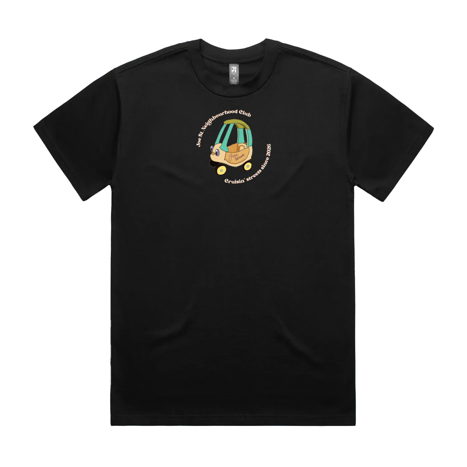 Black front flat lay